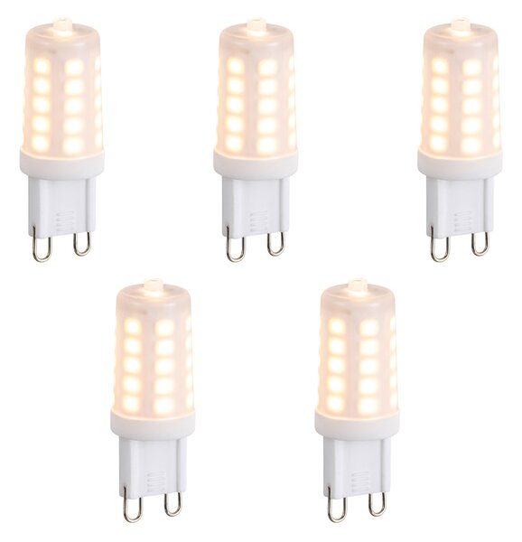 Set de 5 becuri LED G9 reglabile opal 3W 250lm 2200K