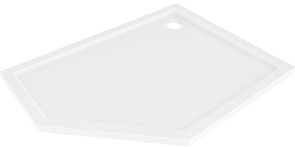 Cădiță de duș Mexen Flow Slim, pentagonală, cu montare pe dreapta, subțire, 100 x 90 cm, alb lucios, 46P109010R