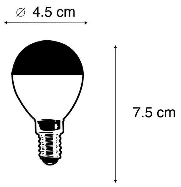 Set de 5 becuri LED cu filament E14 reglabile P45 negru 300lm 2700K