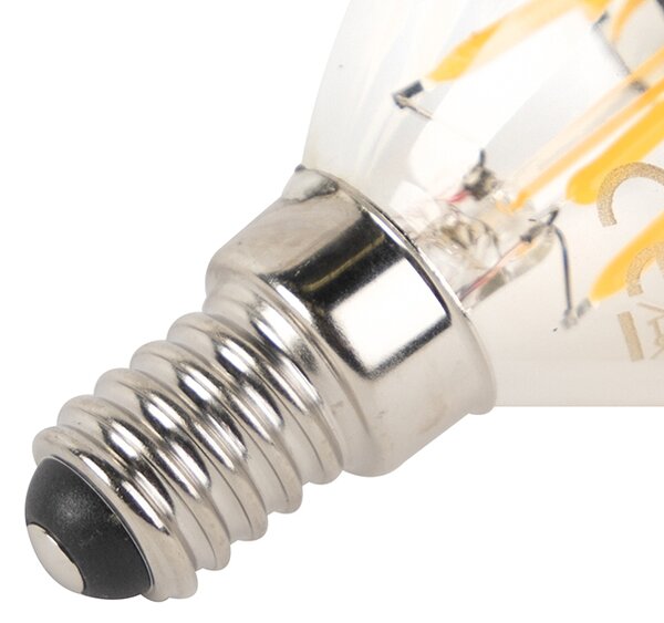 Set de 5 becuri LED cu filament E14 reglabile P45 negru 300lm 2700K