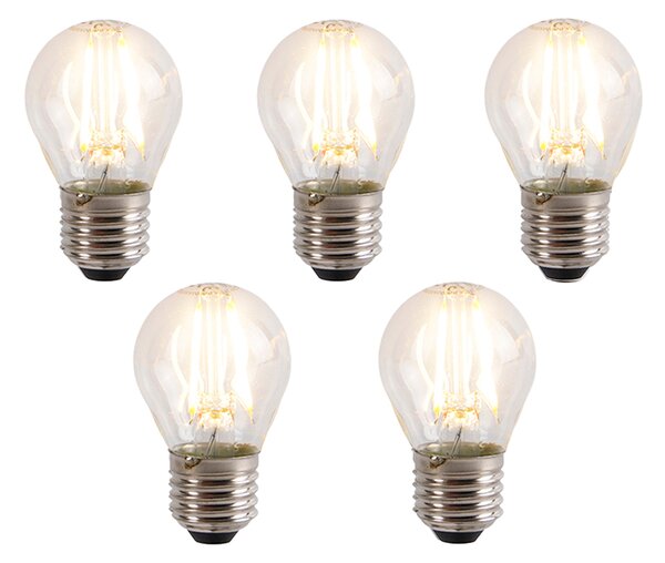 Set de 5 becuri LED E27 reglabile P45 4W 330lm 2100K