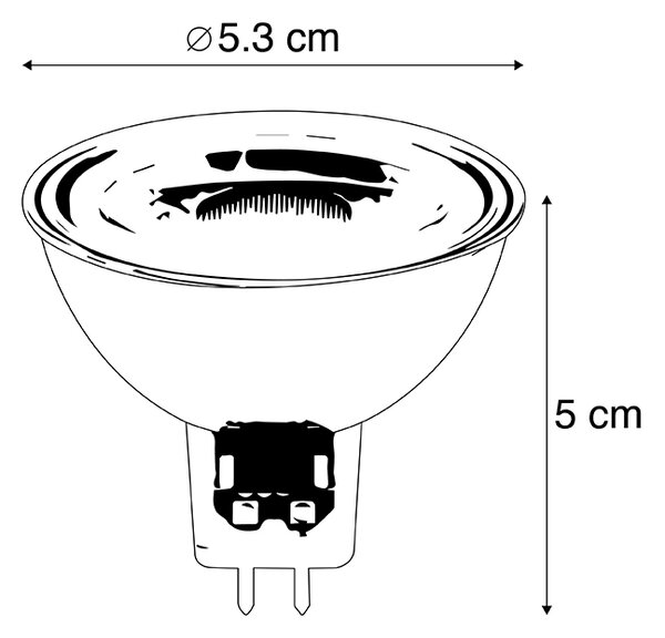 Set de 5 becuri LED GU5.3 MR16 5W 420lm 2700K 12V