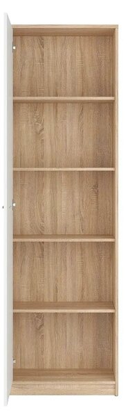 Dulap NEPO PLUS, alb/stejar sonoma, PAL, cu o usa, 60x34x197 cm