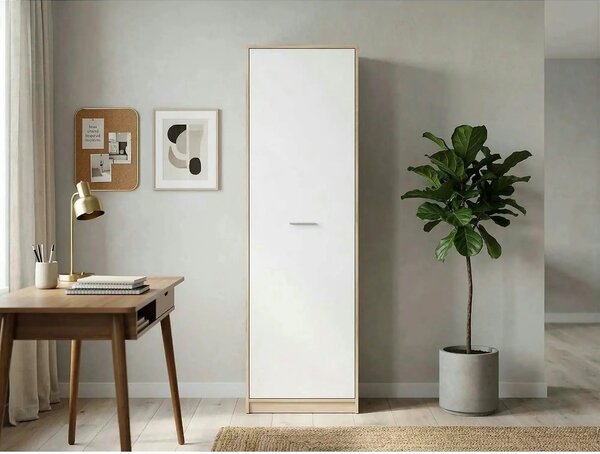 Dulap NEPO PLUS, alb/stejar sonoma, PAL, cu o usa, 60x34x197 cm