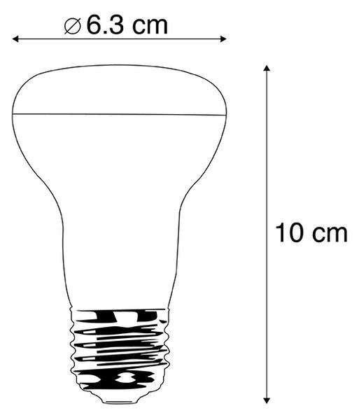 Set de 5 becuri LED E27 reglabile R63 6.2W 520lm 2700K