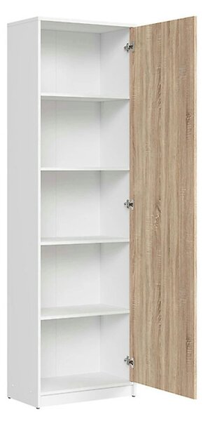 Dulap NEPO PLUS, alb/stejar sonoma, PAL, cu o usa, 60x34x197 cm