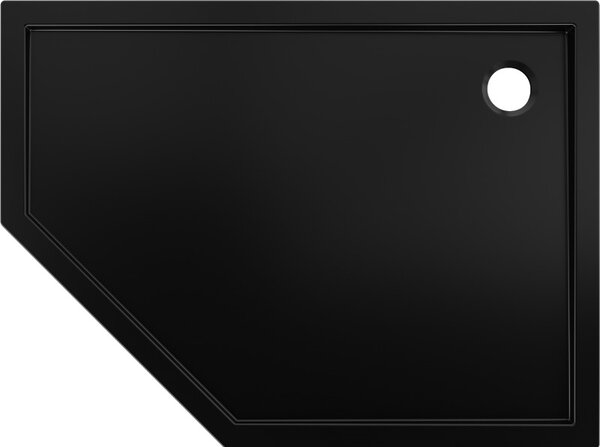 Mexen Flow, cădiță de duș pentagonală subțire 90 x 80 cm, dreapta, negru mat - 46P708090R