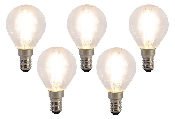 Set de 5 Becuri LED Filament E14 P45 4W 470 lm 2700K