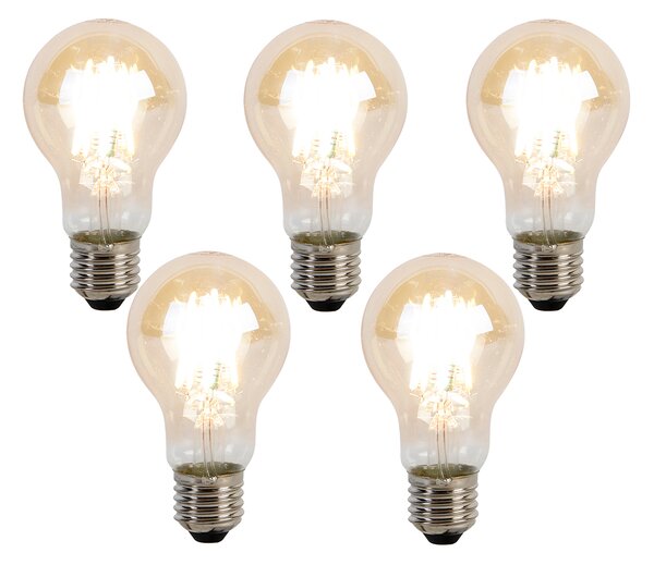 Set de 5 becuri LED E27 reglabile Kelvin A60 Goldline 8W 806lm 2000-2700K