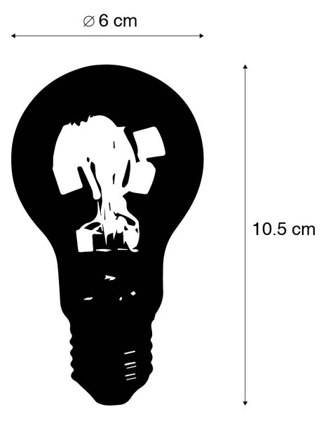 Set de 5 becuri LED E27 cu filament spiralat, reglabile, A60 Goldline 4W 270 lm 2200K