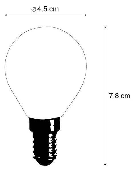 Set de 5 Becuri LED Filament E14 P45 4W 470 lm 2700K