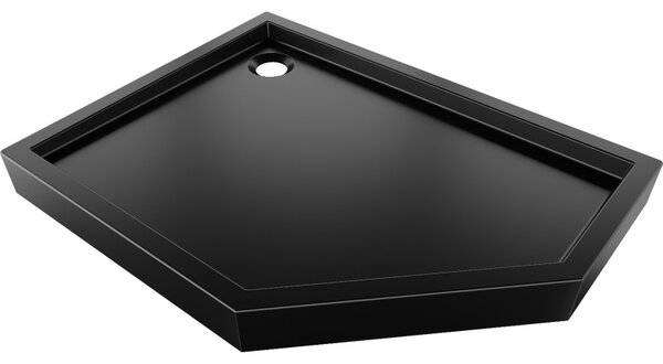 Mexen Flow+, cădiță de duș pentagonală, stânga, 90 x 80 cm, negru mat, 46P708090LH