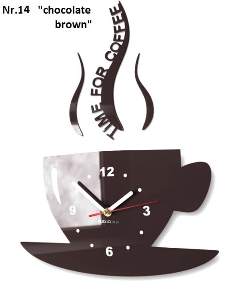 Ceas de perete "Este timpul pentru cafea" Maro inchis