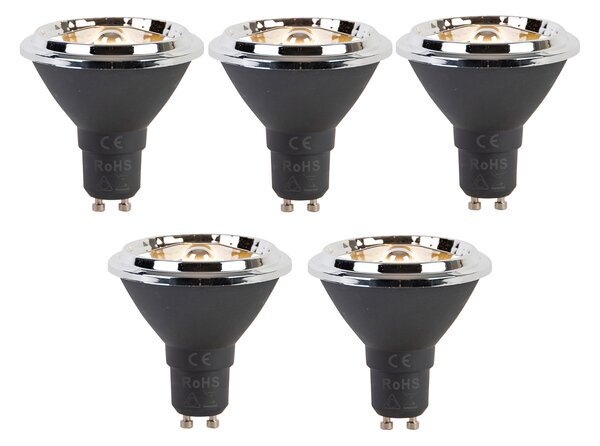 Set de 5 becuri LED GU10 reglabile AR70 6W 450lm 2700K
