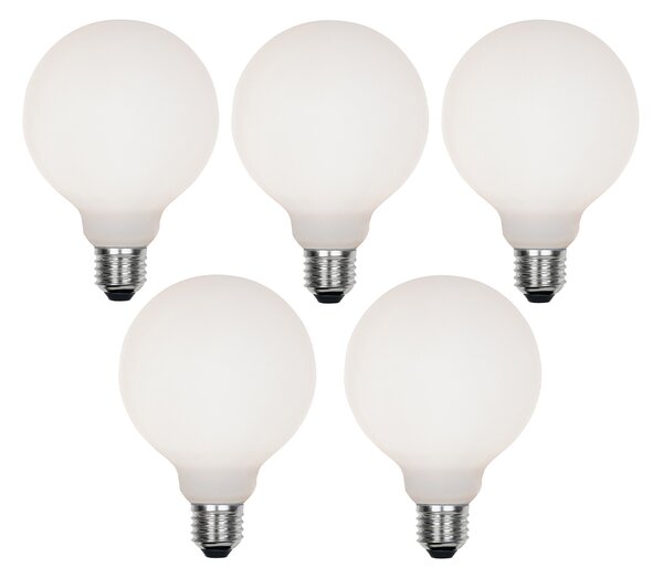 Set de 5 becuri LED E27 reglabile G95 mat 4W 430lm 2200-4000K