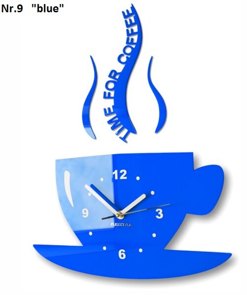 Ceas de perete "Este timpul pentru cafea" Albastru