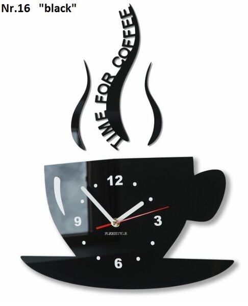 Ceas de perete "Este timpul pentru cafea" Negru