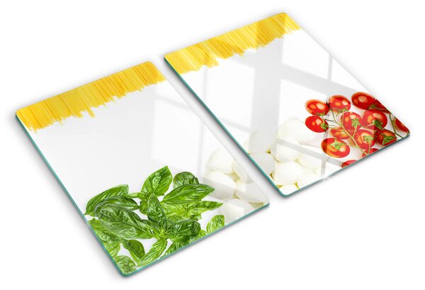 Tocător din sticlă Paste cu ierburi și roșii