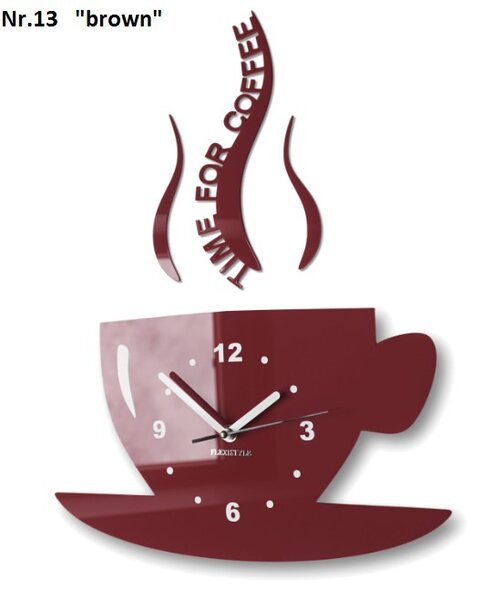 Ceas de perete "Este timpul pentru cafea" Maro