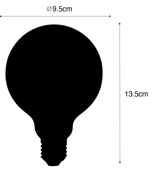Set de 5 becuri LED reglabile cu 3 trepte E27 G95 mat 5W 550lm 3000K