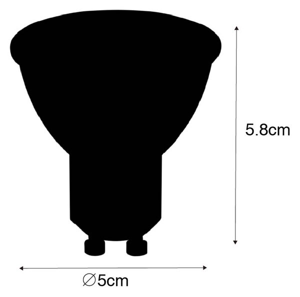 Set de 5 becuri LED GU10 cu senzor crepuscular 5W 380lm 2700K