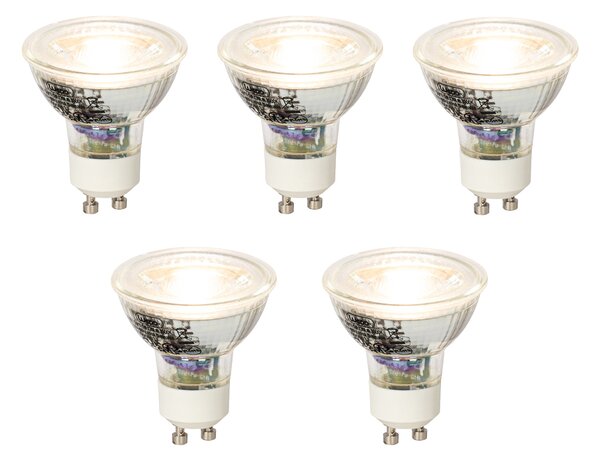 Set de 5 becuri LED GU10 reglabile 5W 370lm 3000K