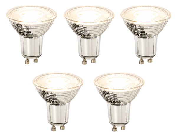 Set de 5 becuri LED GU10 reglabile 8W 650lm 2700K
