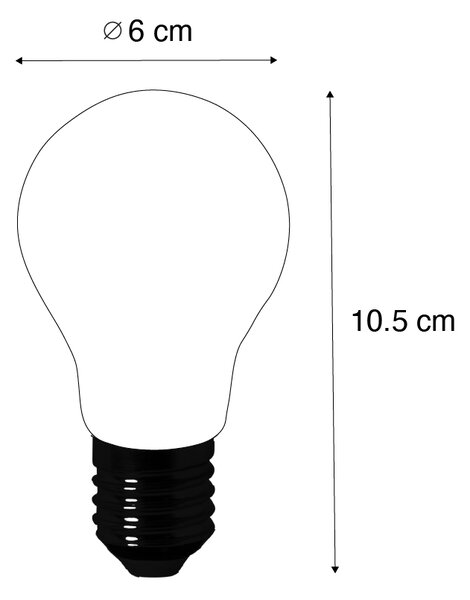 Set de 5 becuri LED E27 A60 transparente 3,8W 806lm 2700K