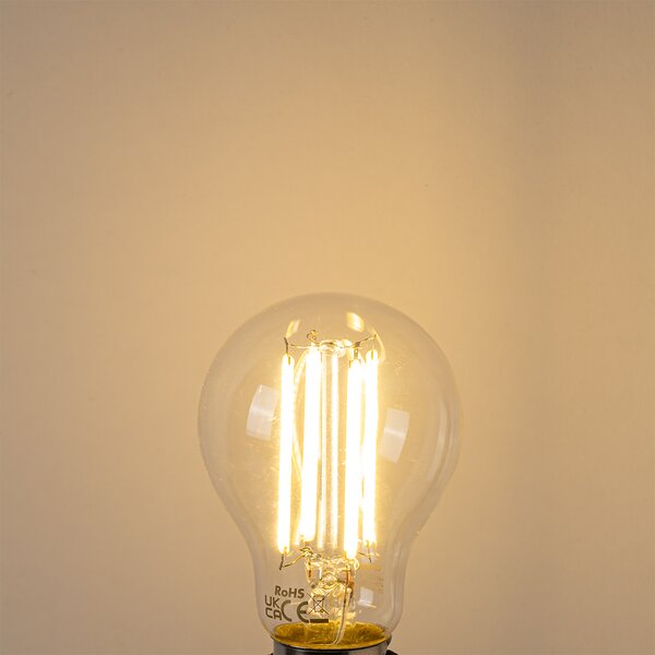 Set de 5 becuri LED E27 A60 transparente 2.2W 470lm 2700K