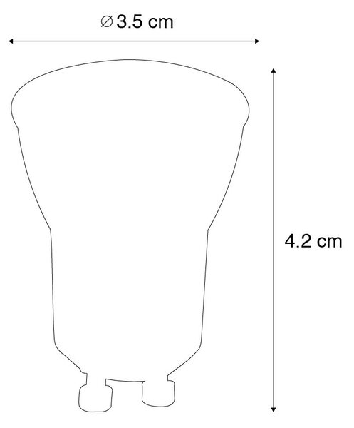 Set de 5 Becuri LED GU10 Reglabile 35mm 3W 220 lm 2700K