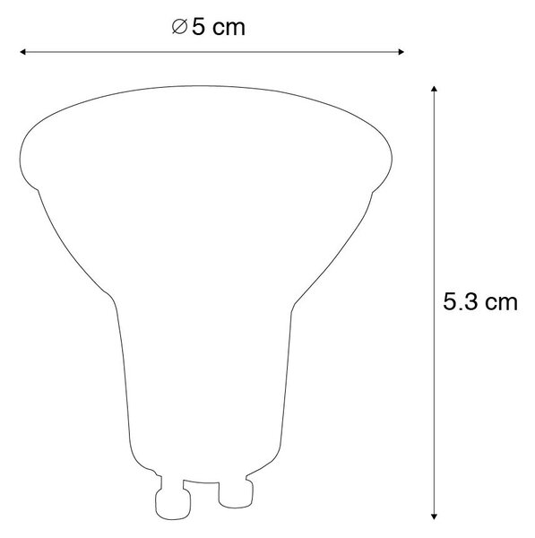 Set de 5 becuri LED GU10 reglabile 5W 370lm 3000K