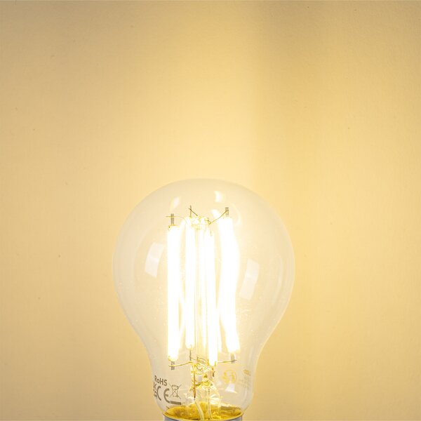 Set de 5 becuri LED E27 A60 transparente 3,8W 806lm 2700K