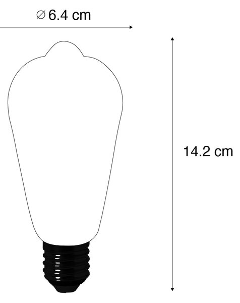 Set de 5 becuri LED E27 ST64 transparente 2.2W 470lm 2700K