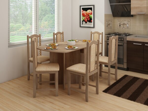 Masă de sufragerie extensibilă Elston 2 (arin) (pentru 4 până la 6 persoane). 746436
