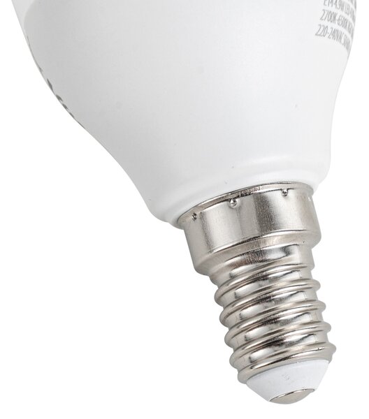 Set de 5 becuri LED inteligente E14 G45 Opal RGBW 4.9W 470 lm 2700-6500K