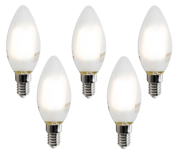 Set de 5 becuri LED Smart E14 C35 Mat 4.2W 470 lm 2700-6500K