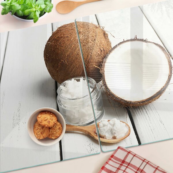Tocător sticlă Nucă de cocos și produsele sale