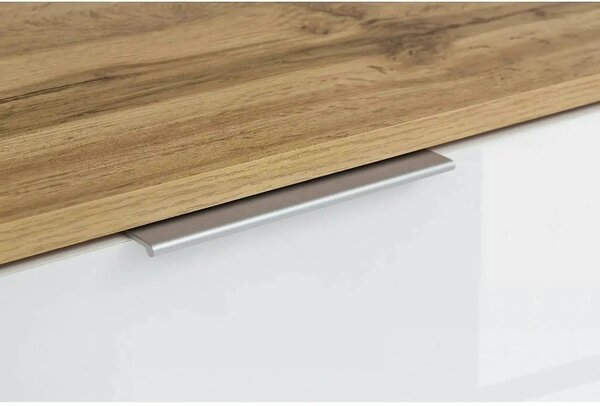 Comoda ZELE KOM4D, alb/stejar wotan, PAL, 104x41x106 cm