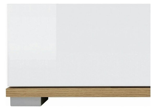 Comoda ZELE KOM4D, alb/stejar wotan, PAL, 104x41x106 cm