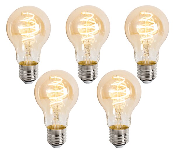 Set 5 becuri Becuri LED inteligente E27 reglabile A60 chihlimbar 4.9W 320lm 2500K