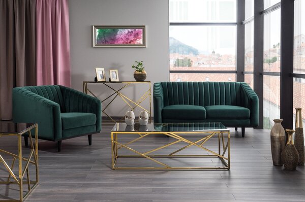 Masa sticla de cafea gold Escada A, 120X60X40