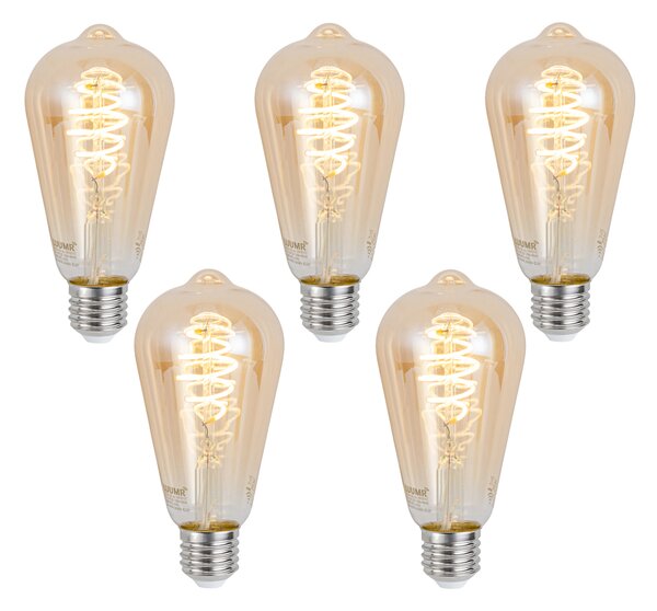 Set 5 becuri Becuri LED inteligente E27 reglabile ST64 chihlimbar 4,9W 320lm 2500K