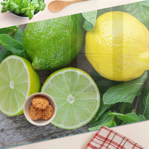 Tocător de bucătărie Lămâi și lime cu mentă