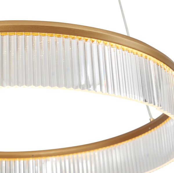 Lampă suspendată modernă alamă 59cm incl. LED cu 3 trepte de intensitate luminoasă - Anello Chandelier