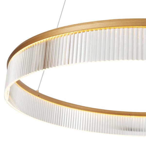 Lampa suspendată modernă alamă 78cm incl. LED cu 3 trepte de intensitate luminoasă - Anello Chandelier