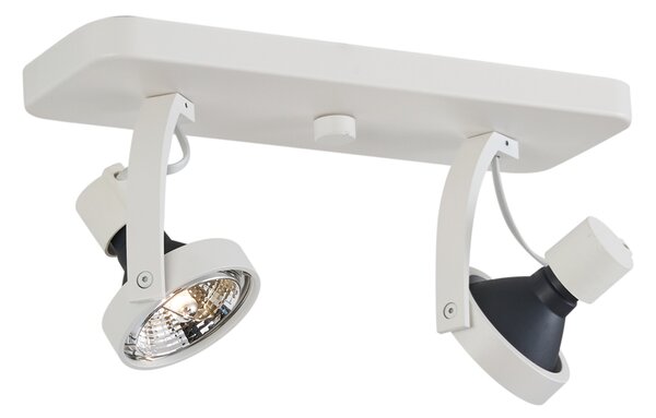 Spot de tavan de design alb GU10 70mm cu 2 lumini reglabil - Vo