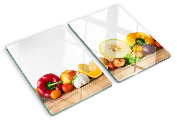 Tocător sticlă Fructe pe o placă