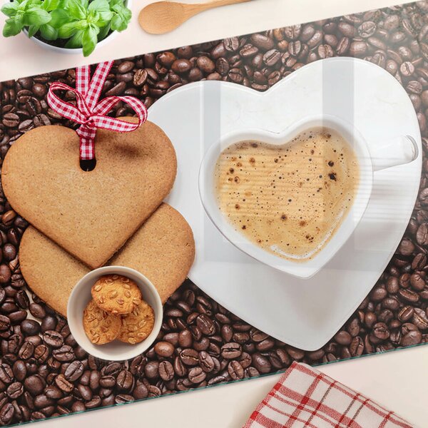 Tocător de bucătărie Cafea cu inimă și fursecuri