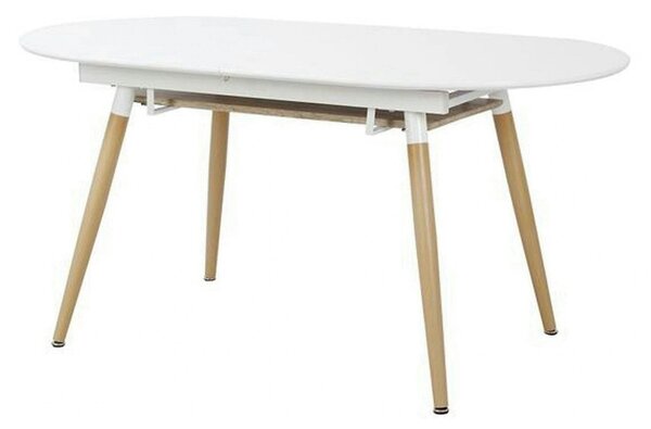 Masa extensibila CALIBER, alb/stejar, 160/200x90x76 cm