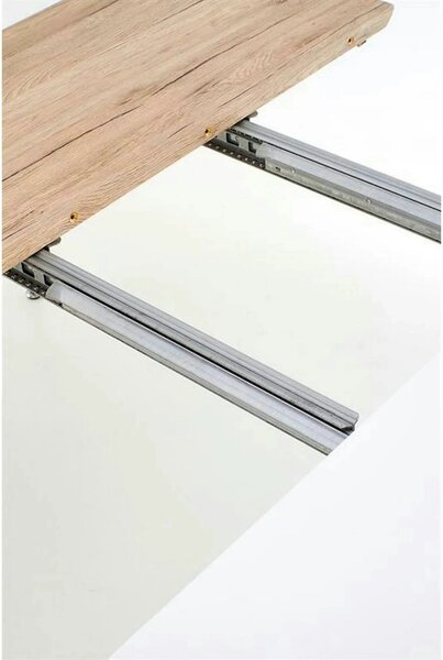 Masa extensibila CALIBER, alb/stejar, 160/200x90x76 cm